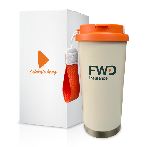 LY GIỮ NHIỆT CAM TRẮNG